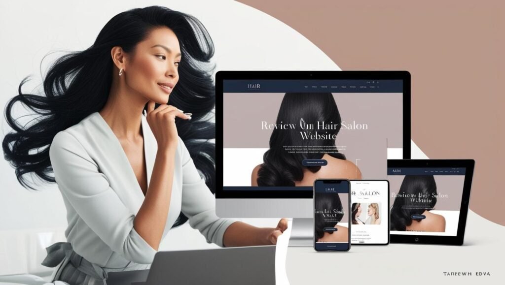 woman looking at her new website